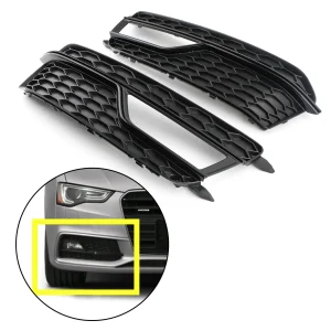 Audi A5 S-Line / S5 2013-2016 Fog Light Grille Pair Front Bumper Black Grill