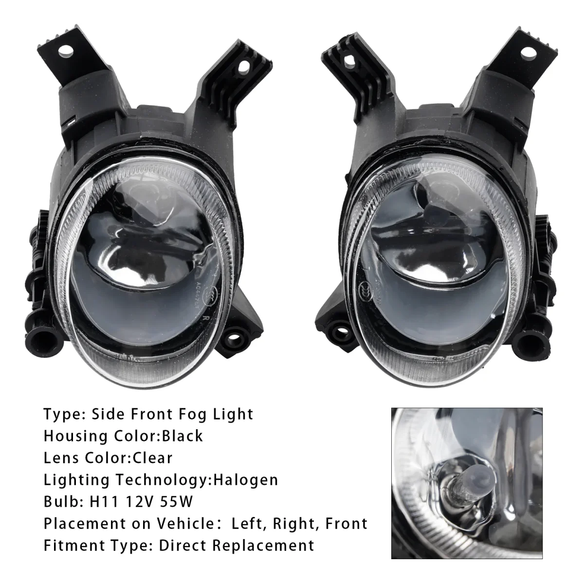 Pair Front Bumper Fog Light Lamps For Audi A3 2003-2013 A4 B7 2004-2008 - Bild 7