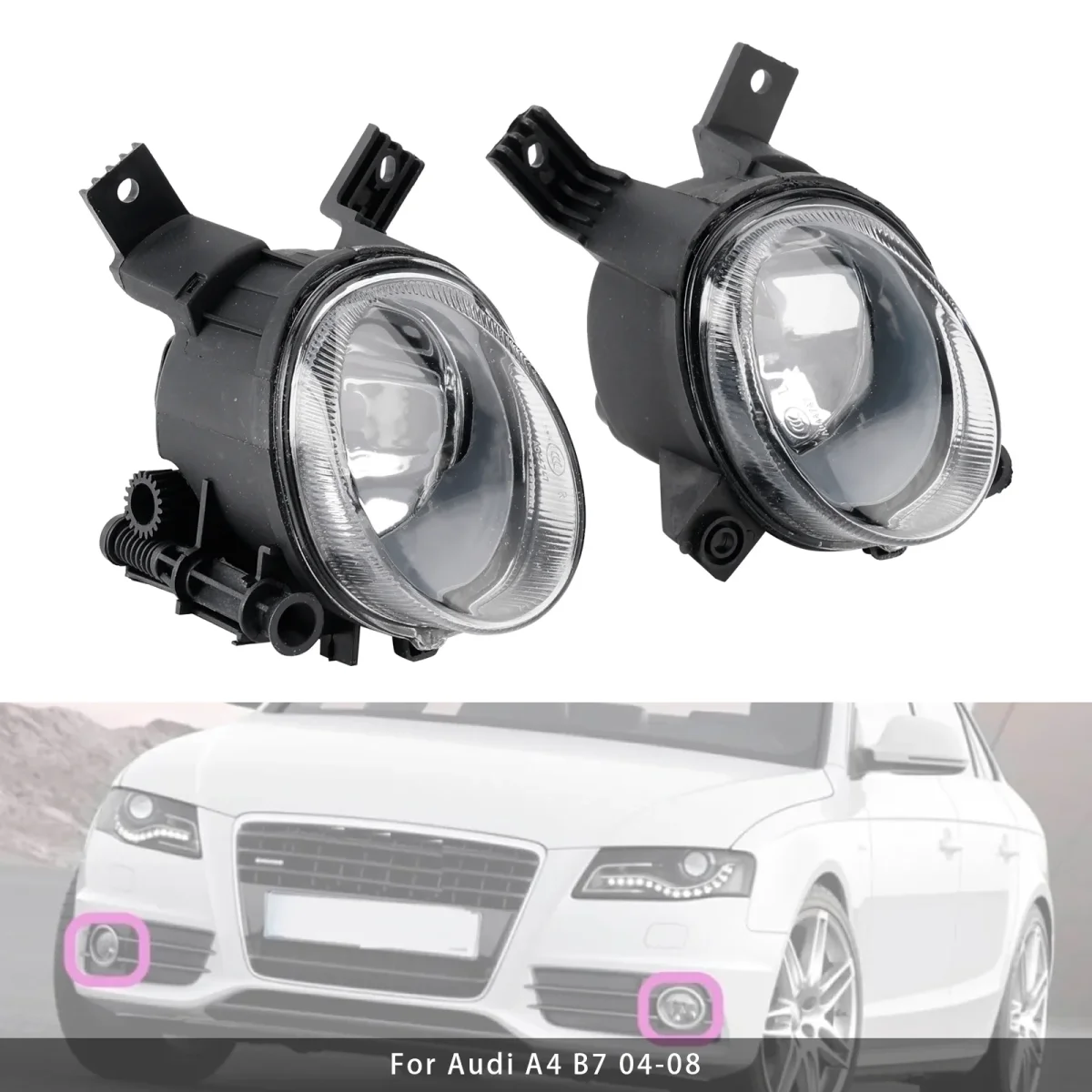 Pair Front Bumper Fog Light Lamps For Audi A3 2003-2013 A4 B7 2004-2008 - Bild 8