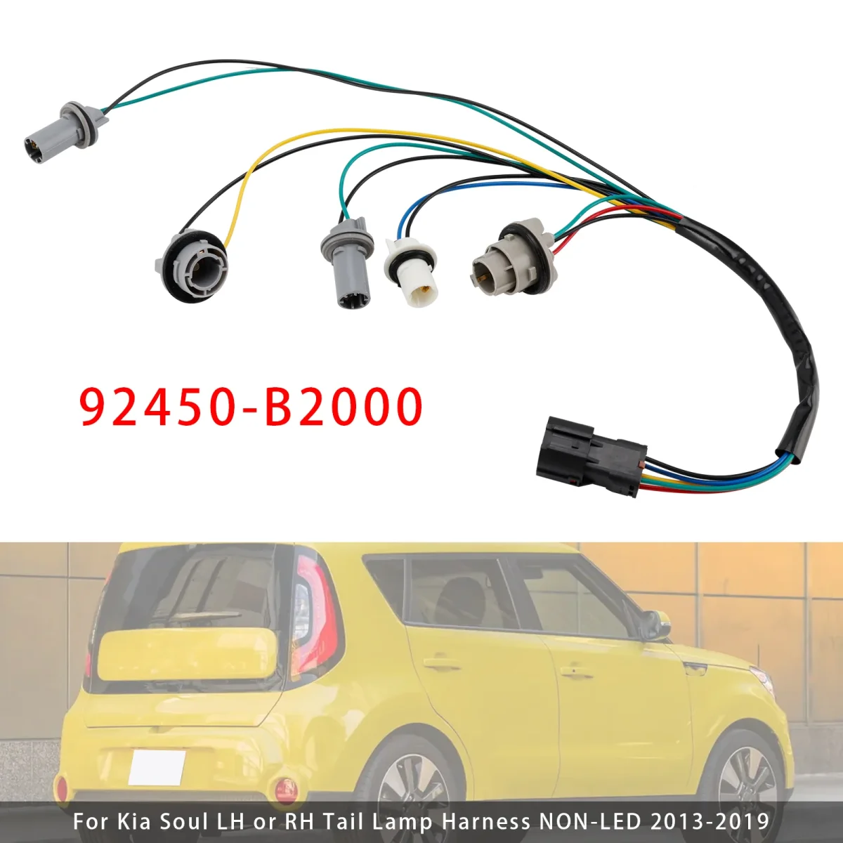LH or RH Tail Lamp Harness NON-LED 92450-B2000 For Kia Soul 2013-2019