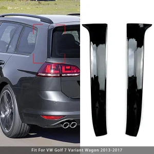 VW Golf 7 Variant Wagon 2013-2017 Gloss Black Pair Rear Window Side Wing Spoiler