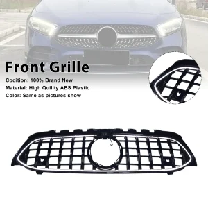 GT Style Front Bumper Grille Grill Fit Mercedes Benz A-Class W177 2019-2023