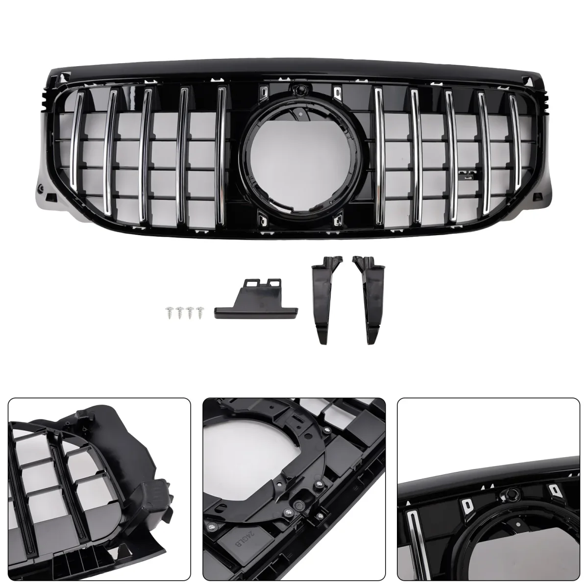 2024-2026 Mercedes Benz GLB X247 Front Bumper Grille GT Style Chrome Trim Black Replacement Grill - Bild 6