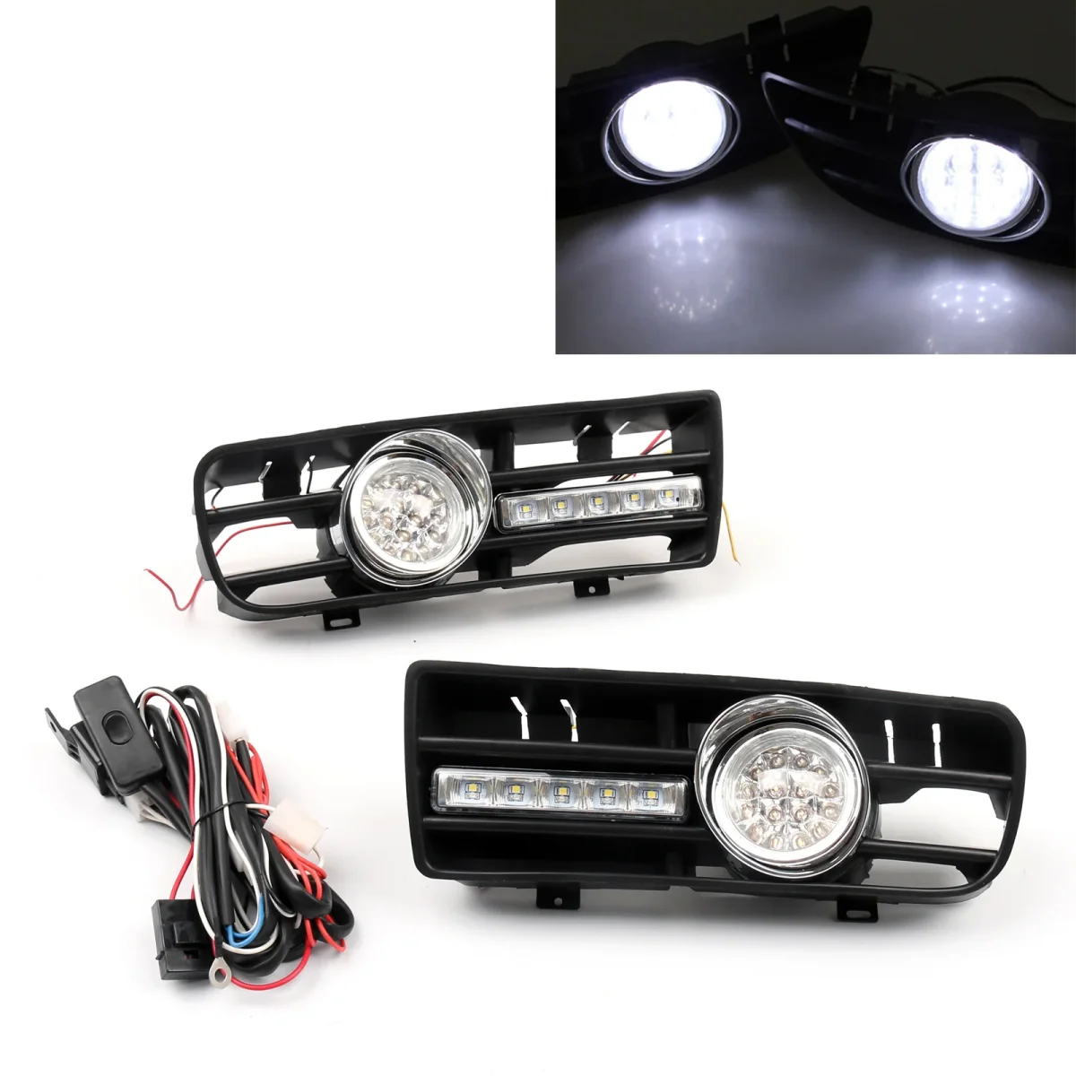 1999-2004 VW Golf GTI/TDI MK4 2x Fog Light 5 LED Front Bumper Grille DRL Lamp Generic - Bild 2