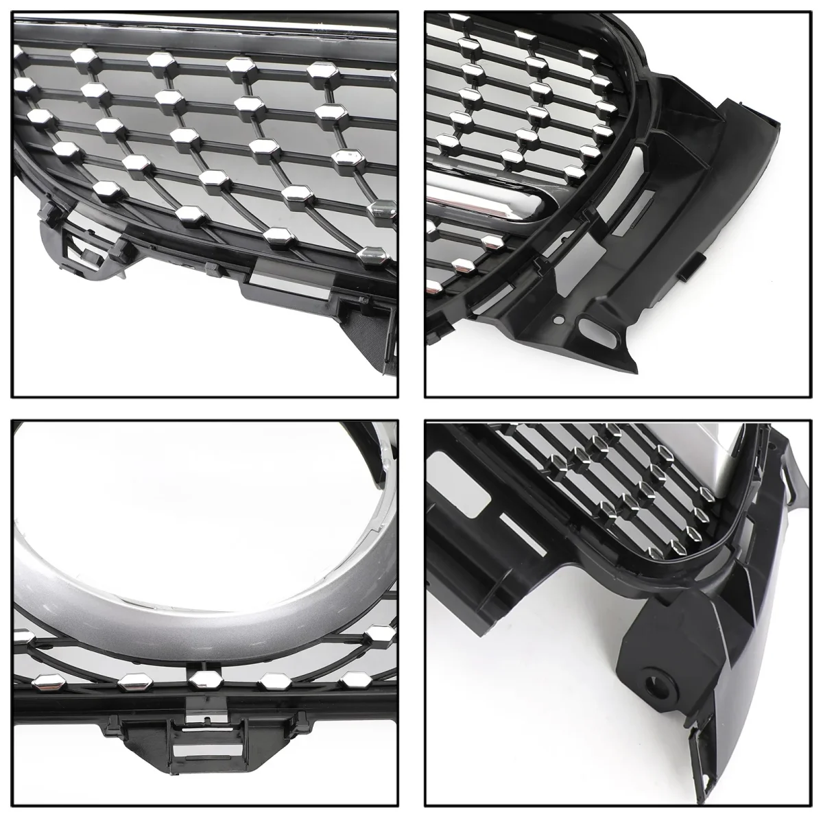 Mercedes Benz E-Class 2016-2019 W213 Front Grill Chrome Diamond Upper Bumper Grille - Bild 8