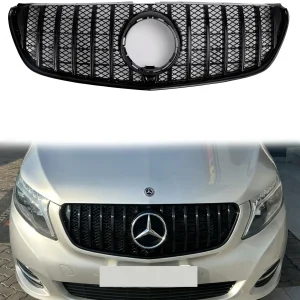 Mercedes Benz V Class W447 Front Grille 2014-03.2019 Upper Bumper GT Black Replacement Grille