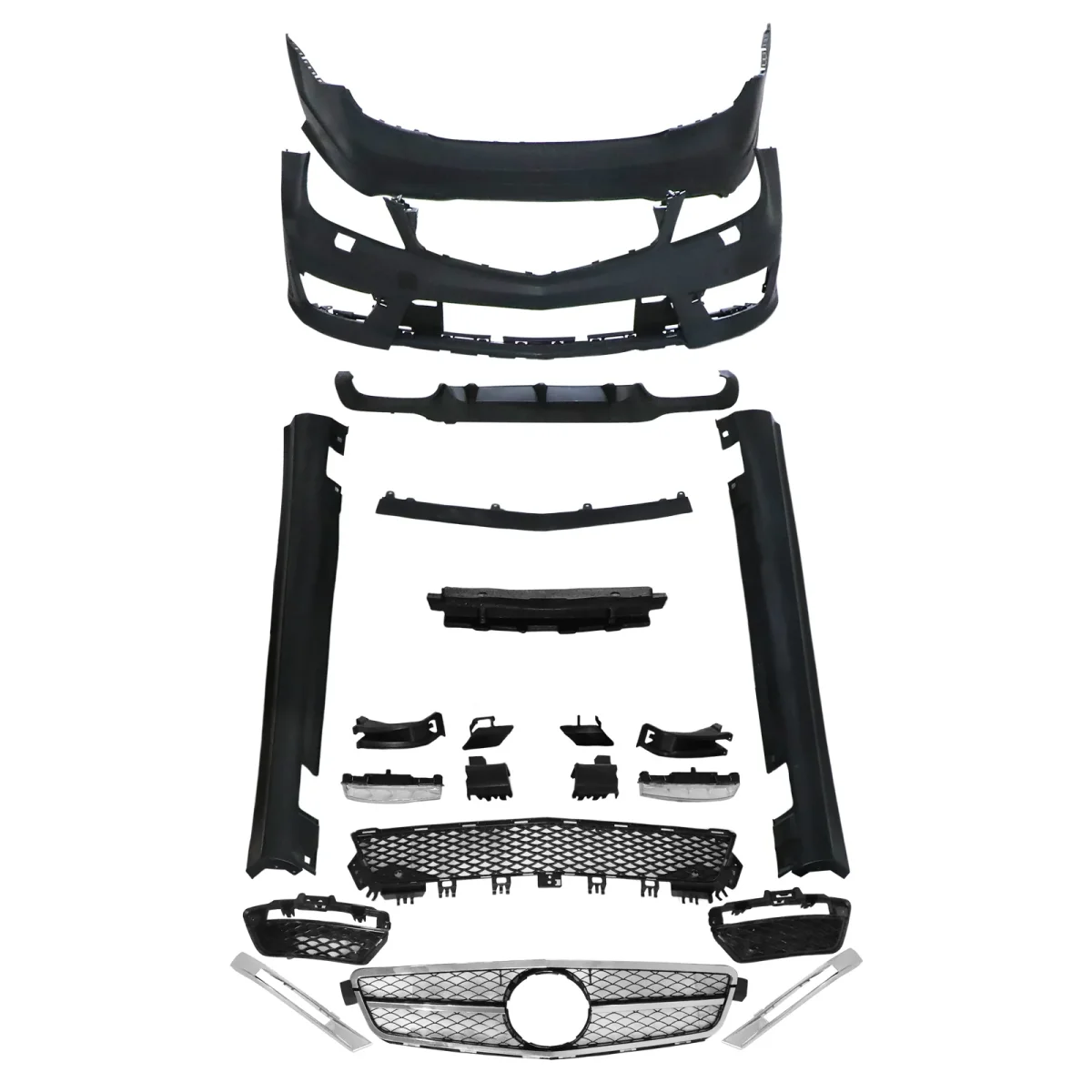 Front Rear Bumper Body Kit Fit Mercedes Benz W204 2012-14 Upgrade C63 Style - Bild 2